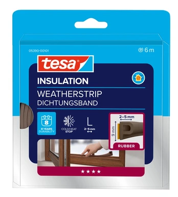 Tesa Tesa Window Seal 6m x 9mm P-Profile ruda 05390