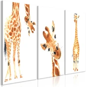 Artgeist Paveikslas - Funny Giraffes (3 Parts) kaina