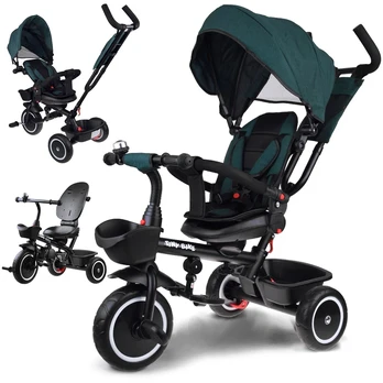 Triratukas su stogeliu Tiny Bike 3in1, žalias