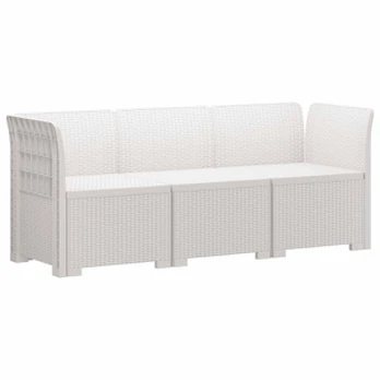 3- vietis Sodas Sofas Ratanas PP Balta
