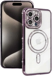 Topt Bling Magsafe dėklas skirtas Apple iPhone 16 Pro violetinės spalvos