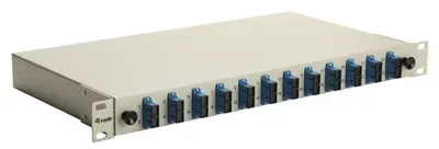 Equip 12-Port Fiber Optic Splice Box, SC Duplex, OS2, 1U, Equipped, Grey