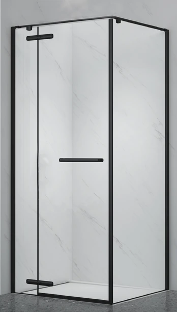 Dušo kabina PRESTIGE 90x90 juoda/skaidri be pado