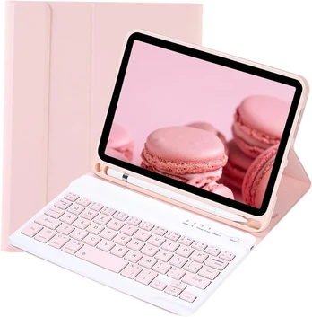 Dėklas su klaviatūra Ipad Mini 1-5 7.9", rožinis