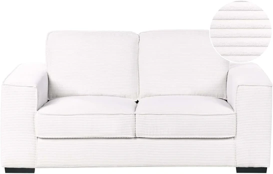 Beliani 2-vietė sofa VIKRAN, velvetinis audinys, balta