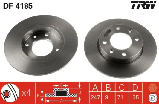 TRW DF4185 Brake Disc