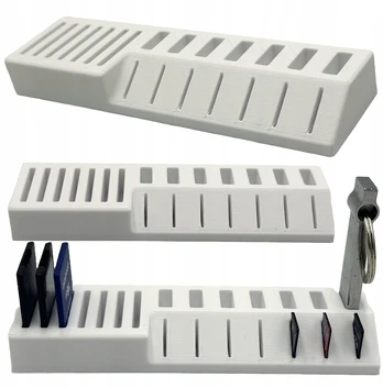 Organizeris, stovas, laikiklis Sd, Microsd kortelėms, Usb atmintinėms, 21 vieta, baltas