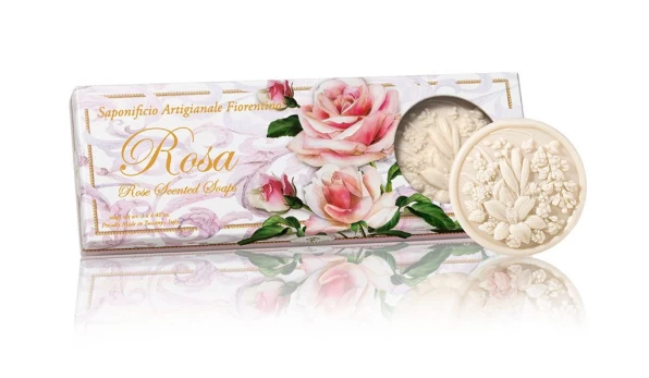Rožių žiedų muilas su langu 3 x 125 g