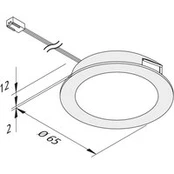 LED įleidžiama lempa FAR 58, plieninė 3W 3000K