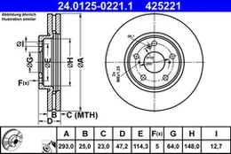ATE 24.0125-0221.1 Brake Disc kaina