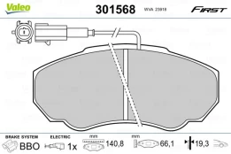 Stabdžių trinkelių rinkinys, diskinis stabdys VALEO 301568 kaina