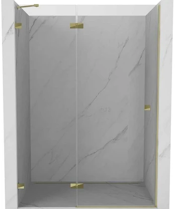 Dušo durys Mexen Lunar, kairinės, 140 cm, transparent/auksinis
