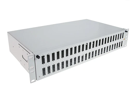 Optinė komutacinė panelė 19\" ODF 2U 48 SC simplex/ LC duplex priekinė panelė