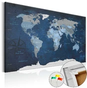Artgeist Kamštinis paveikslas - Dark Mėlyna World [Cork Map] kaina