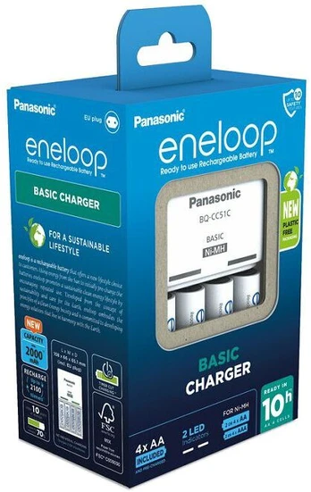 Elementų kroviklis Panasonic Batteries ENELOOP K-KJ51MCD40E, 10 val; +(4xAA)