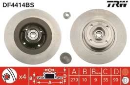 Stabdžių diskas TRW DF4414BS kaina