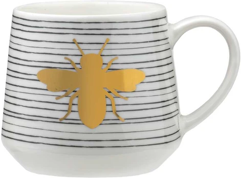 Puodelis Gold Bee 460 ml paski AMBITION
