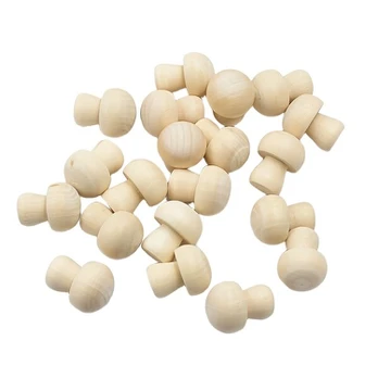 Mediniai karoliukai, 20pcs-W096 flat head mushroom (25*32mm)