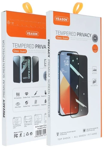 6D Pro Veason Privacy Glass - for Iphone 18 Pro juodas