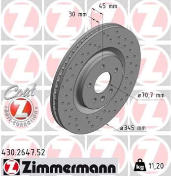 Stabdžių diskas ZIMMERMANN 430.2647.52