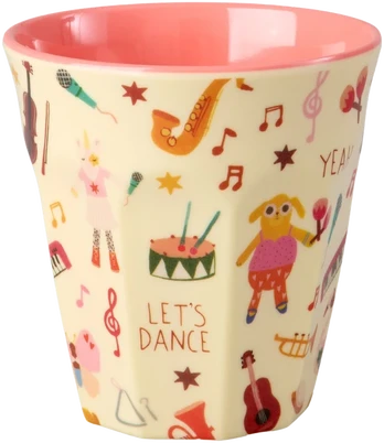 Rice - Melamine Cup with Rožinė Music Band Print - Rožinė - Medium