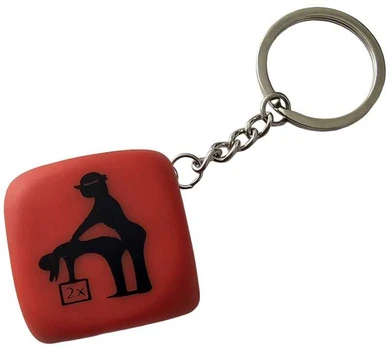 DIABLO PICANTE - Raudonas DICE KEYCHAIN WITH POSES