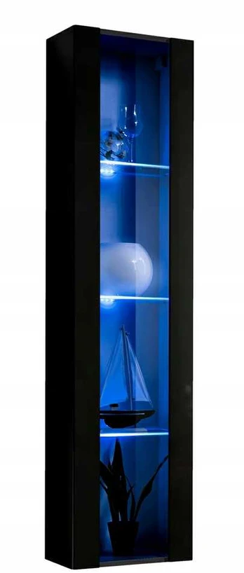Vitrina ASM Fly 41, juoda, 40 cm x 29 cm x 170 cm