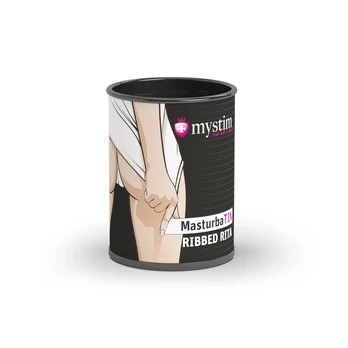Mystim MasturbaTIN Ribbed Rita - Intimate Compact Device, White, 12 cm