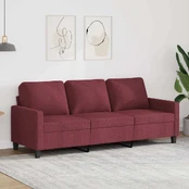 Trivietė sofa, raudonojo vyno spalvos, 180cm, audinys kaina