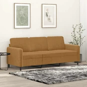 Trivietė sofa, rudos spalvos, 180cm, aksomas kaina