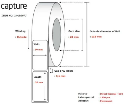 Capture Label 50x50, Core 25,