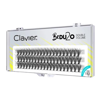 Dirbtinės blakstienos Clavier BeDU2O Double Volume, kuokšteliai, 12 mm