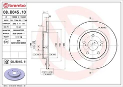 Stabdžių diskas BREMBO 08.B045.10