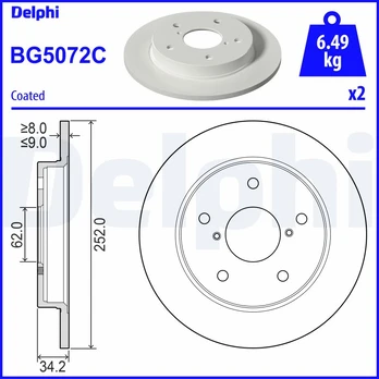 DELPHI BG5072C Brake Disc