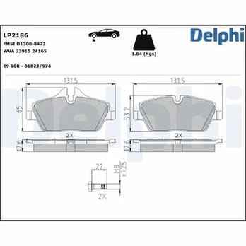 DELPHI LP2186 Brake pad set