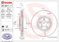 Stabdžių diskas BREMBO 09.B311.11 kaina