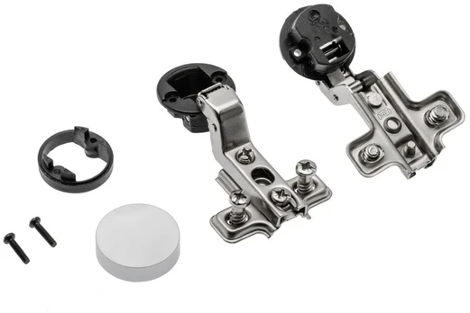 Glass hinge GTV + plate with euro and oval cap chrome