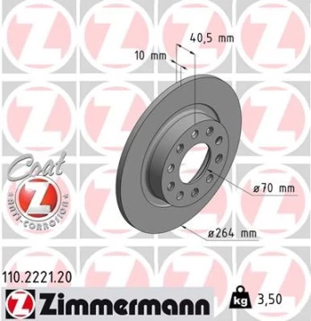 Stabdžių diskas ZIMMERMANN 110.2221.20