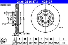 ATE 24.0125-0137.1 Brake Disc
