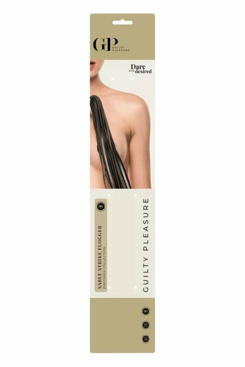 Guilty Pleasure Sable Strike Flogger Vegan Leather Impact Tool Gold