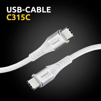 Intenso C315c Usb-c į Usb-c kabelis, 1.5m, baltas