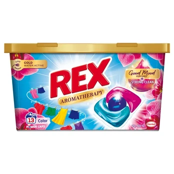 Skalbimo kapsulės REX POWER CAPS AROMATHERAPY COLOR, 13 skalbimų
