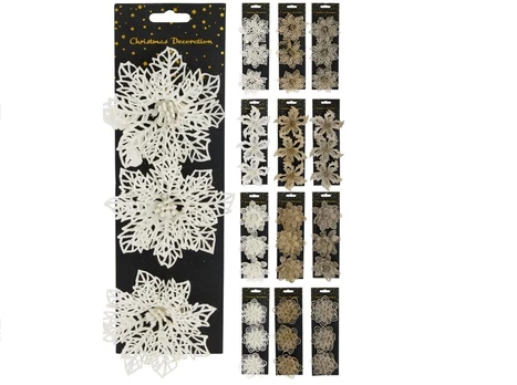 Dirbtinė gėlė prisegama, 12 cm 3vnt