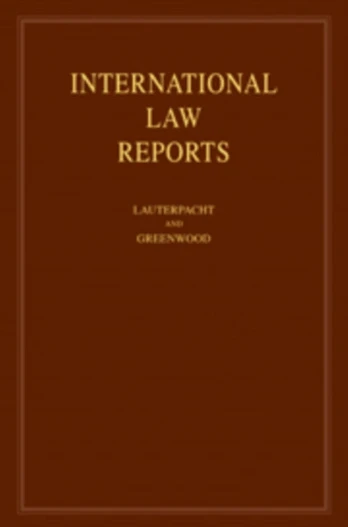 International Law Reports: Volume 138