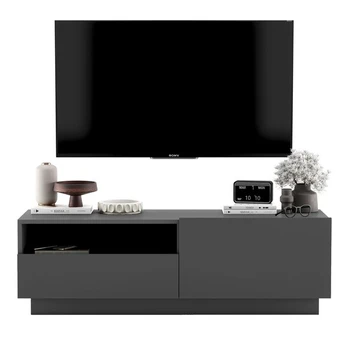 TV spintelė Meble Lindner 120 cm grafitas matinis cokolis