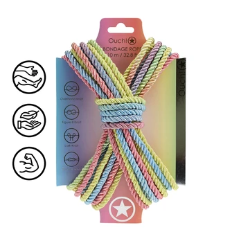 Ouch By Shots Polyester Bondage Rope - 32.8 ft / 10 m - Multicolor Pastel