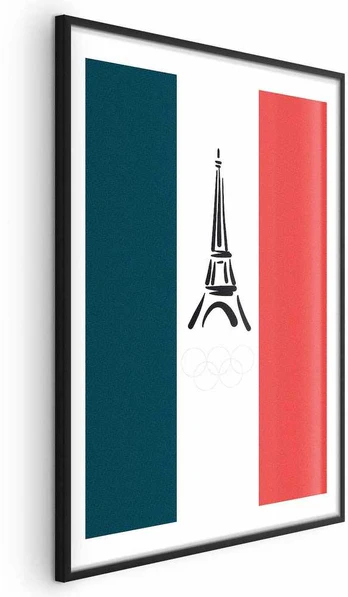 Artgeist Plakatas - Graphic Eiffel Tower Against the French Flag