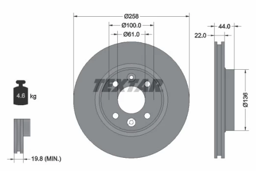 TEXTAR 92255203 Brake Disc