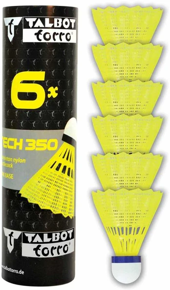 Badm.-Ball TECH 350 Korb:Geltonas, Speed mėlynas/medium,6pcs.Tube