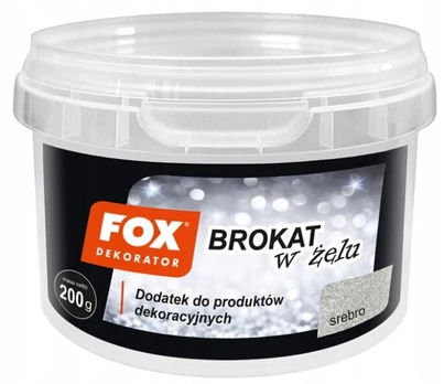 Geliniai dažai su blizgučiais Fox Dekorator, Silver, 200 g